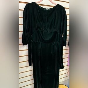 Vintage Green Velvet Dress 1960’s handmade not lined